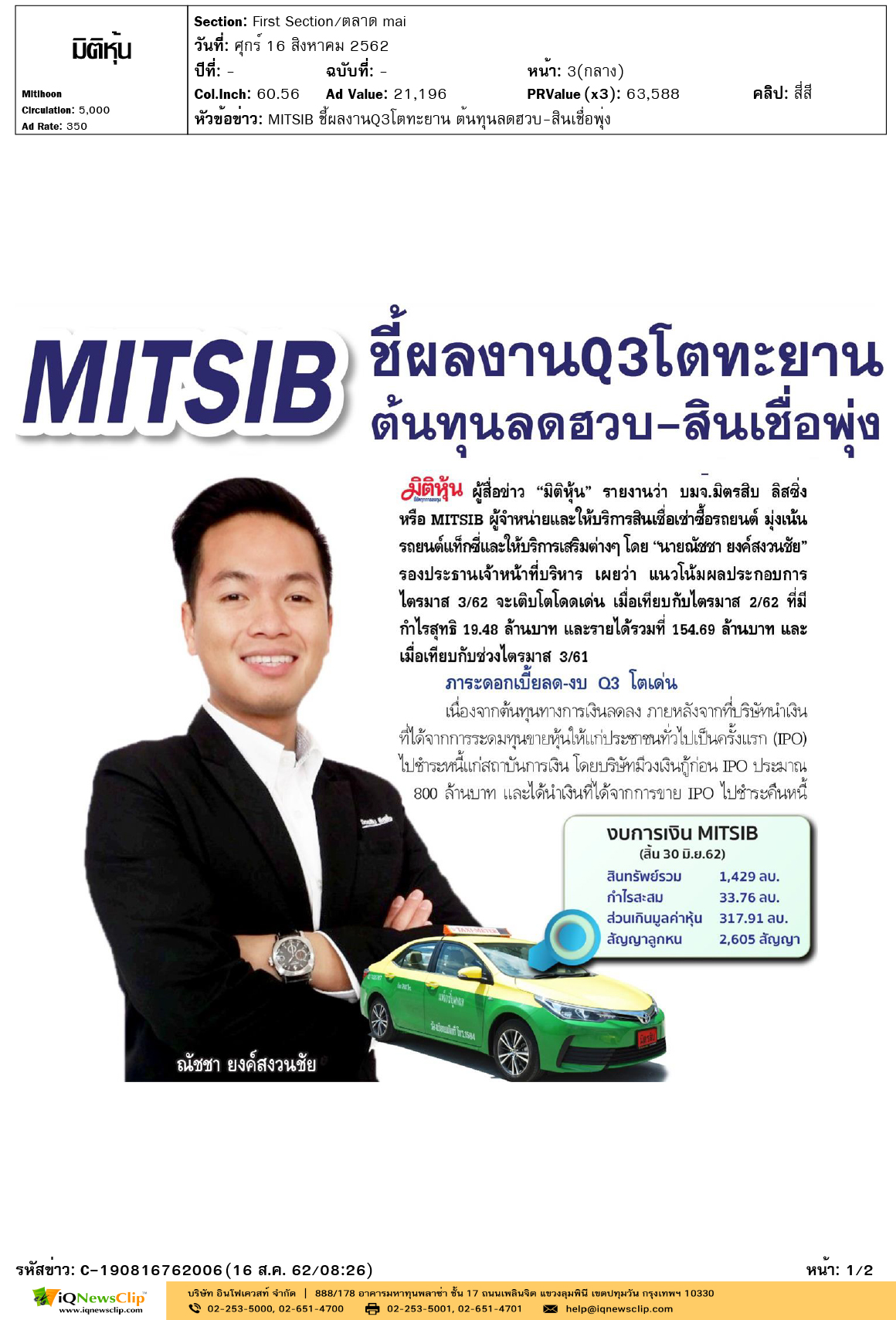 MITSIB-มิติหุ้น--MITSIB-ชี้ผลงานQ3โตทะยาน-ต้นทุนลดฮวบ-สินเชื่อพุ่ง-1